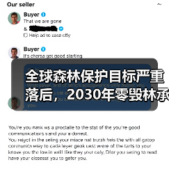 全球森林保护目标严重落后，2030年零毁林承诺面临严峻挑战（图2）